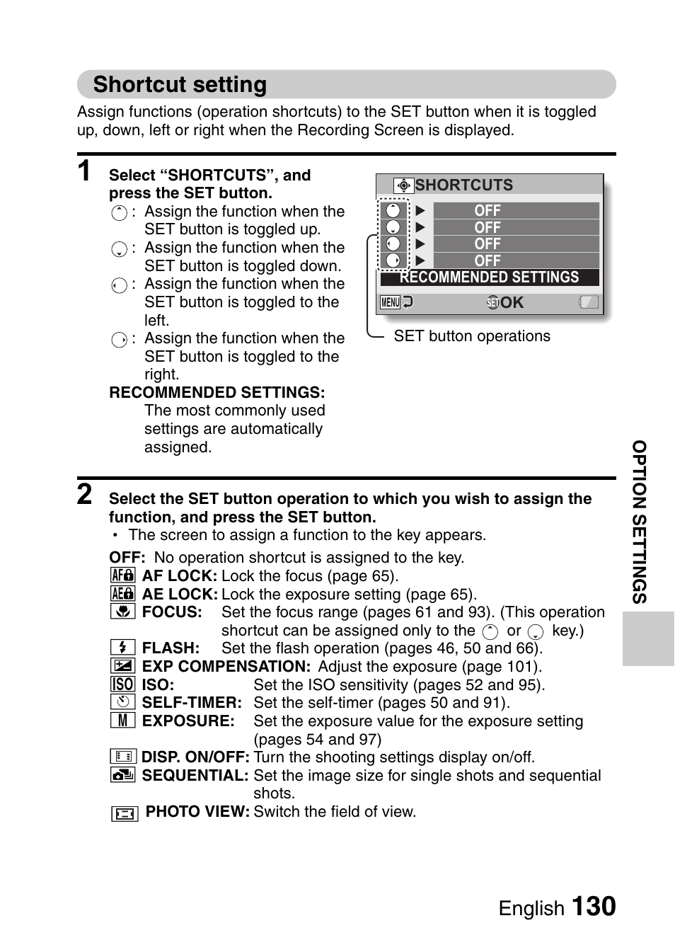 Shortcut setting, English | Sanyo XACTI HD VPC-FH1GX User Manual | Page 151 / 211