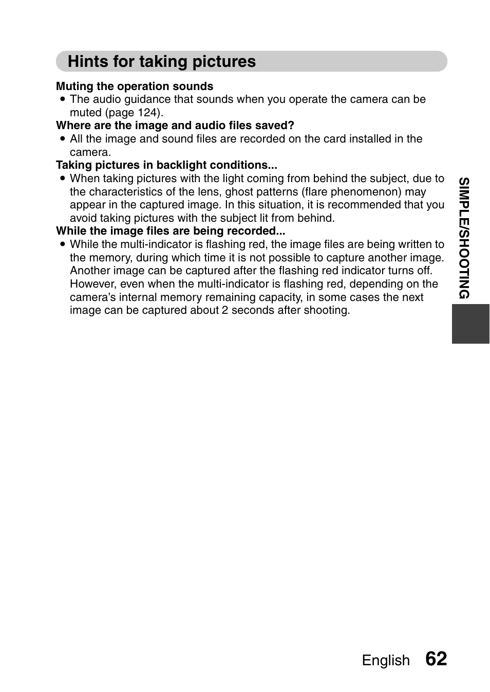 Hints for taking pictures, English | Sanyo XACTI HD VPC-FH1GX User Manual | Page 83 / 211