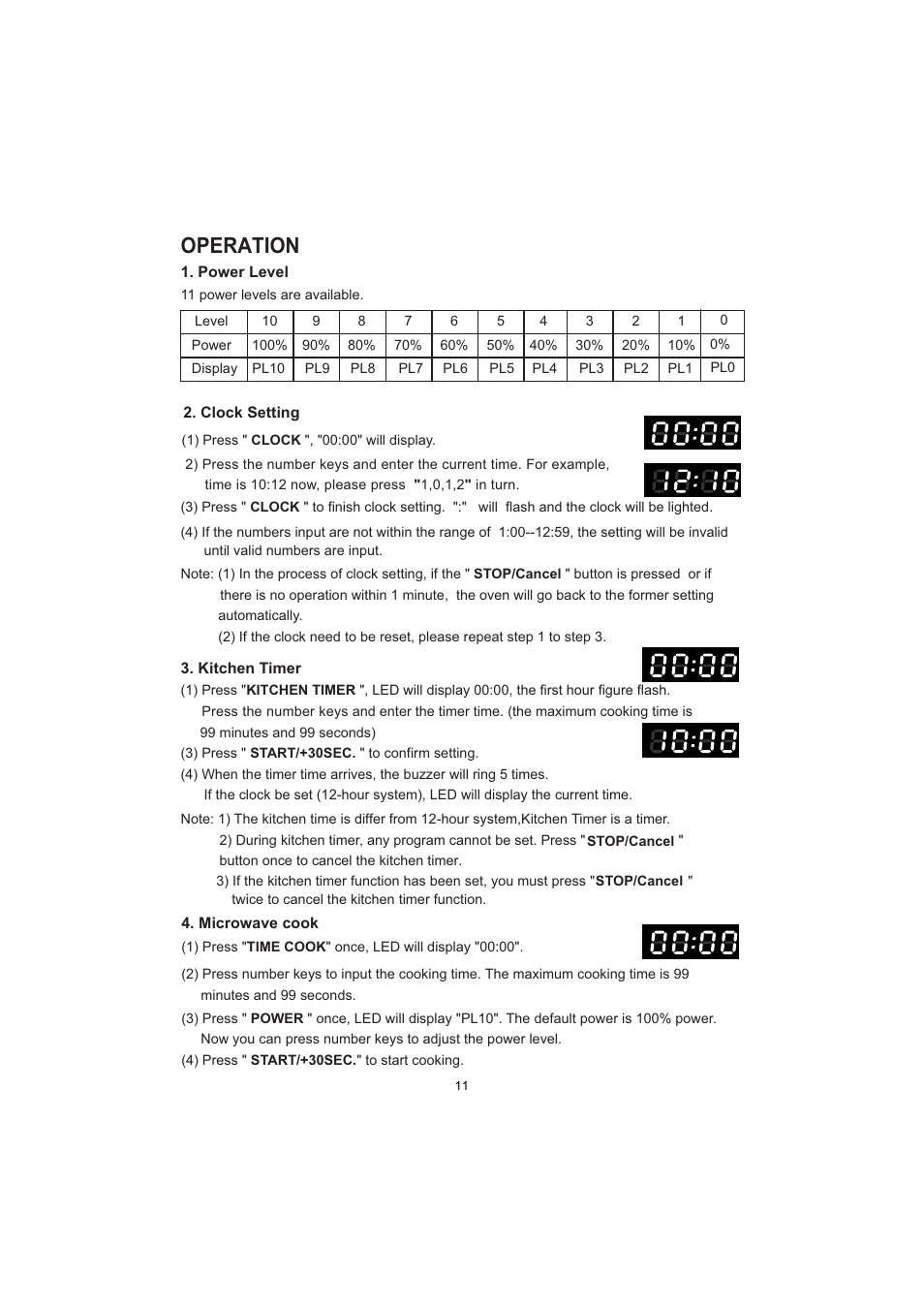 Operation | Sanyo EM-S7579W User Manual | Page 12 / 19