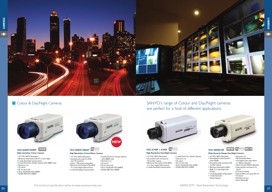 Colour & day/night cameras | Sanyo VCC-HDN4000P User Manual | Page 11 / 18