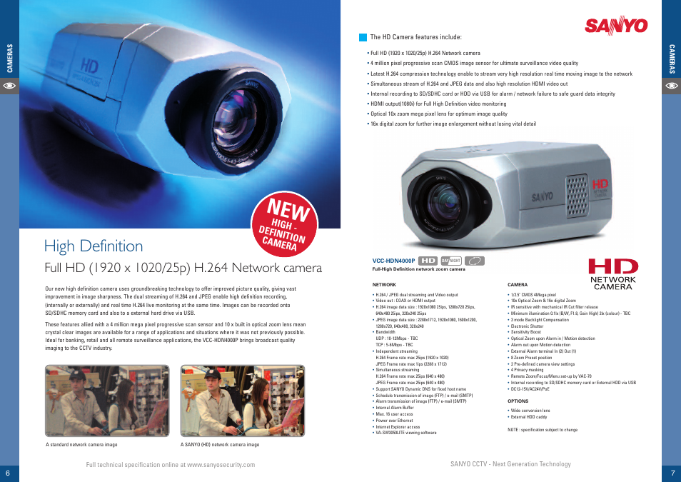 High definition, High - definit ion camera | Sanyo VCC-HDN4000P User Manual | Page 4 / 18
