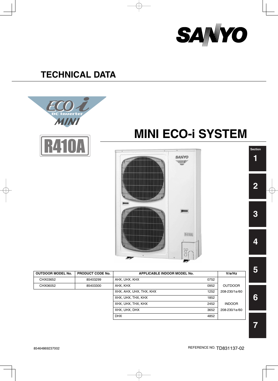 Sanyo CHX03652 User Manual | 246 pages