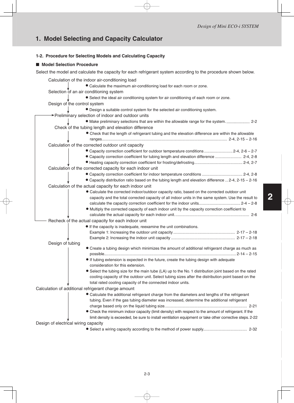 Model selecting and capacity calculator | Sanyo CHX03652 User Manual | Page 11 / 246