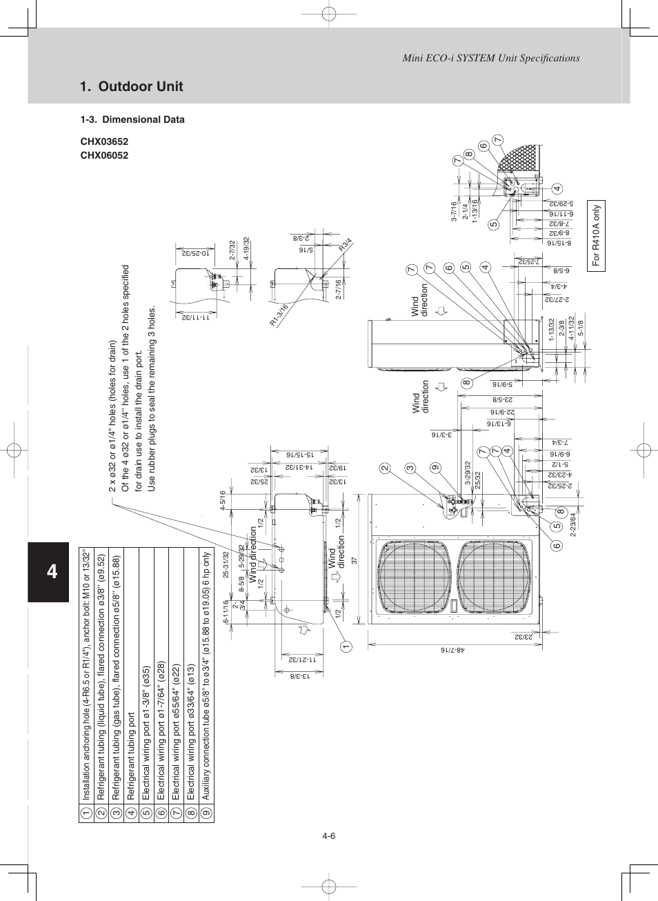 Outdoor unit | Sanyo CHX03652 User Manual | Page 116 / 246