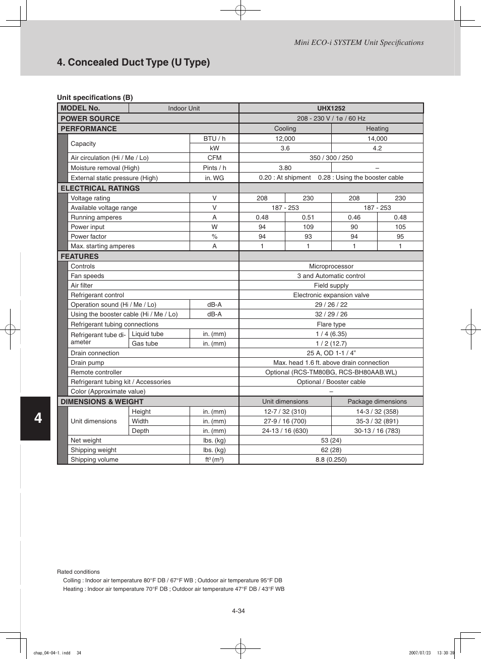 Concealed duct type (u type) | Sanyo CHX03652 User Manual | Page 144 / 246