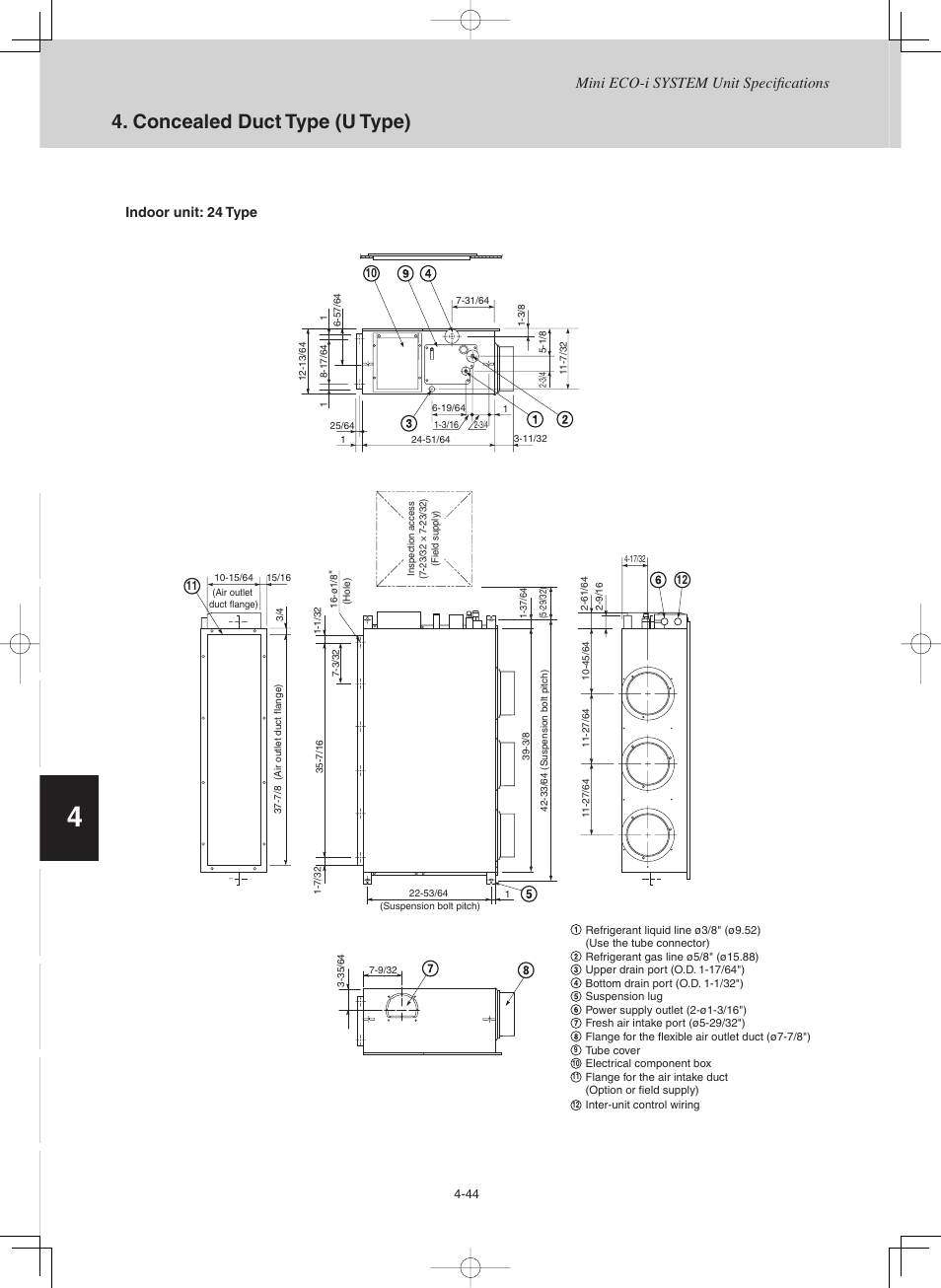 Concealed duct type (u type) | Sanyo CHX03652 User Manual | Page 154 / 246