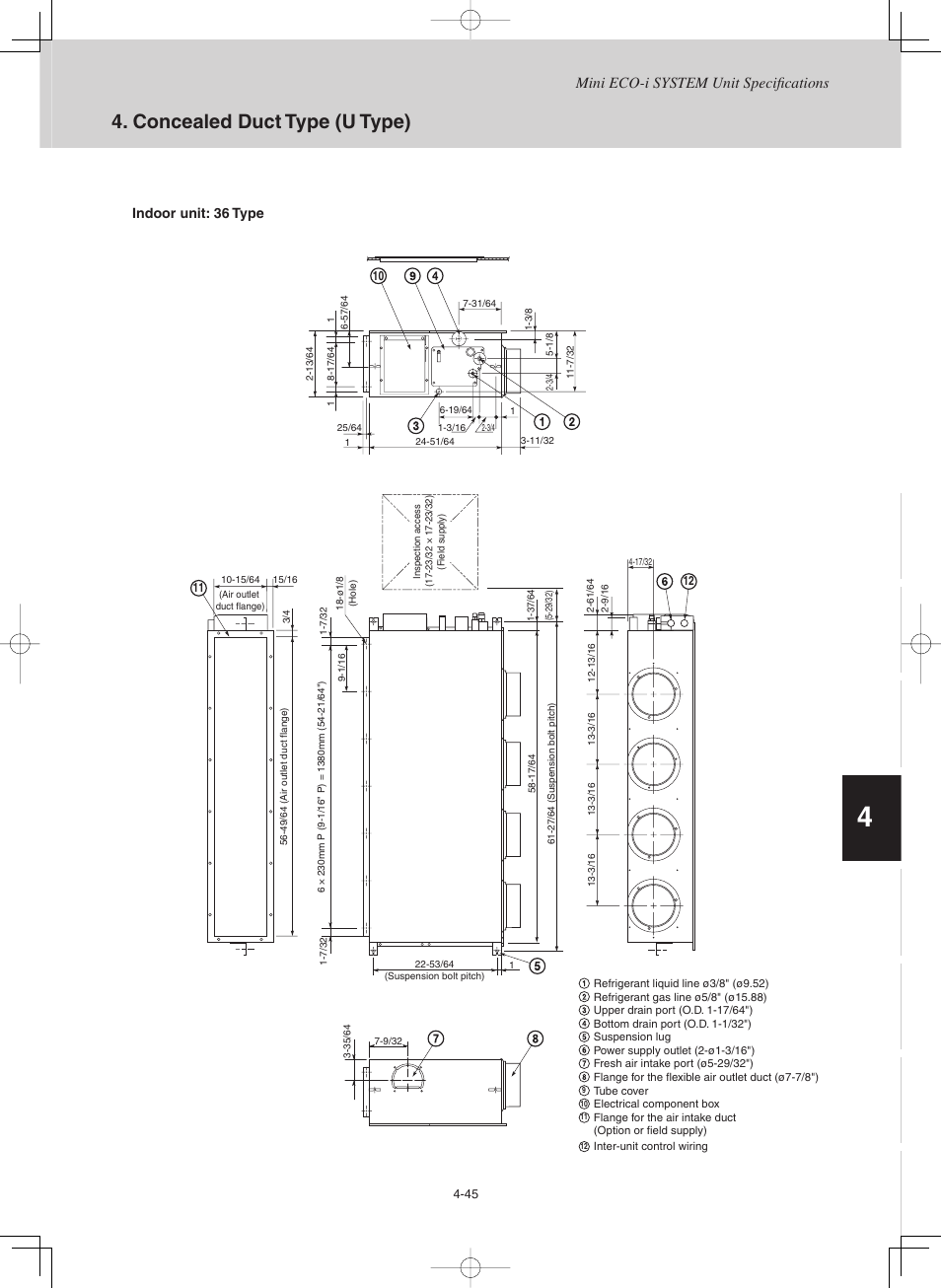 Concealed duct type (u type) | Sanyo CHX03652 User Manual | Page 155 / 246