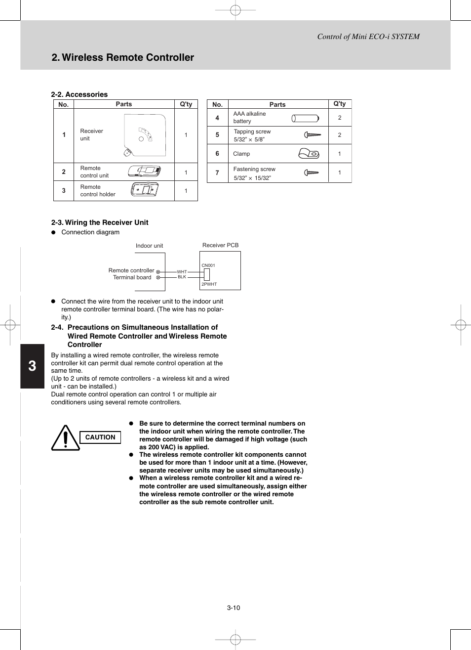 Wireless remote controller | Sanyo CHX03652 User Manual | Page 54 / 246