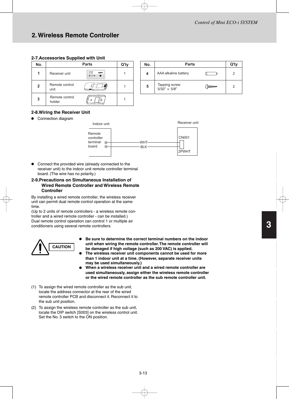 Wireless remote controller | Sanyo CHX03652 User Manual | Page 57 / 246