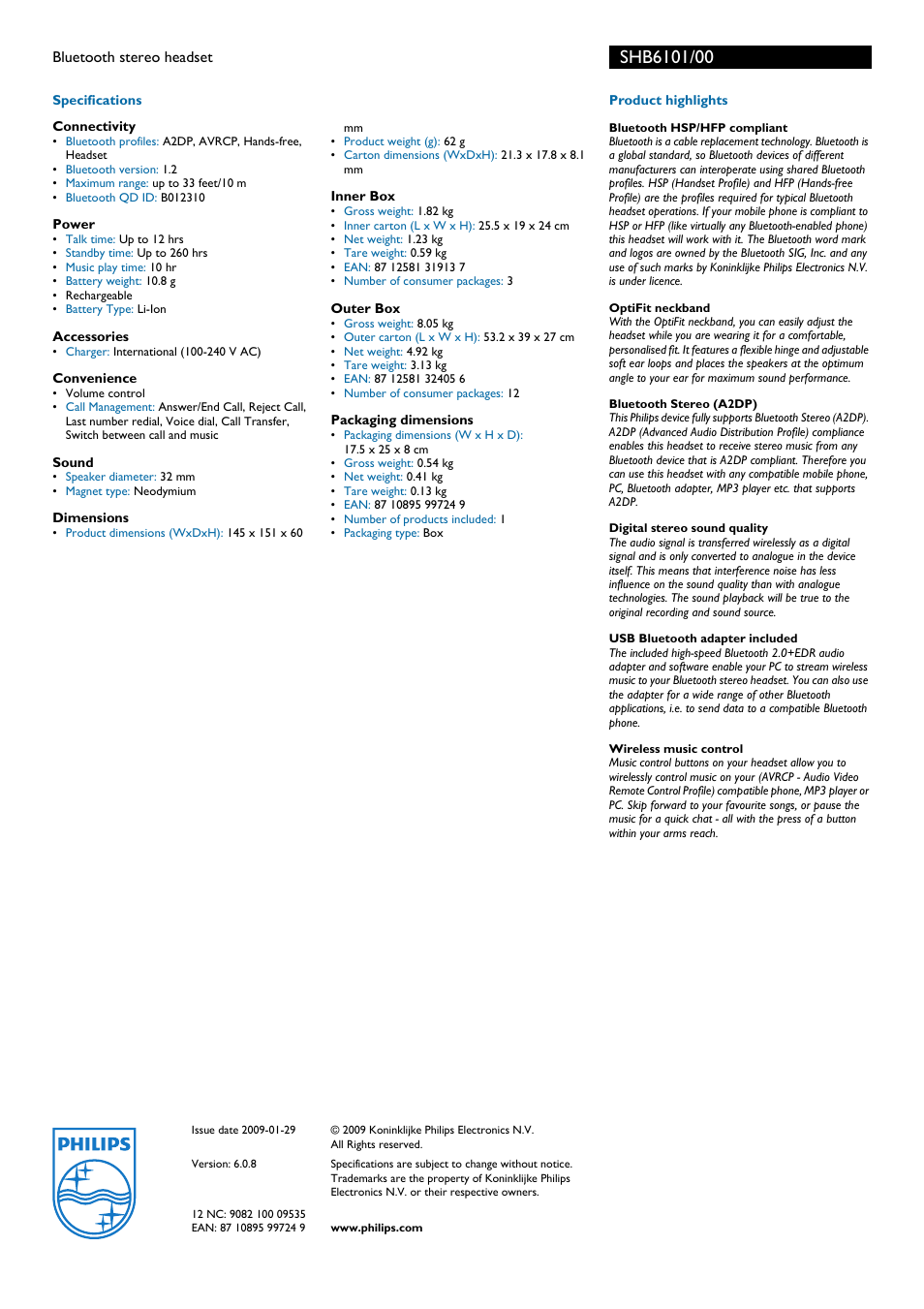 Sanyo SHB6101 User Manual | Page 2 / 2