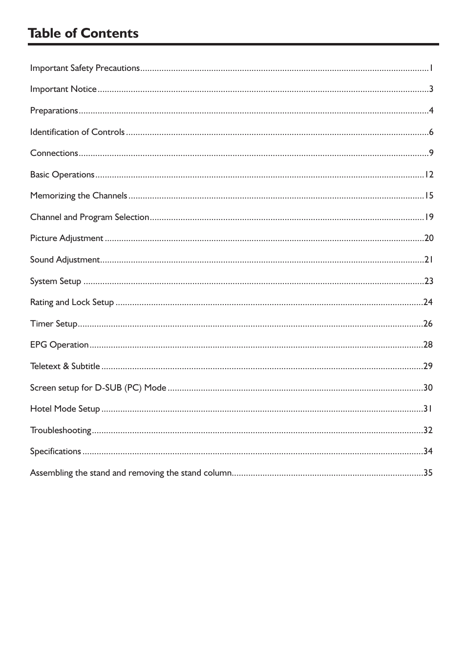 Sanyo LCD-22XR9DA User Manual | Page 3 / 40