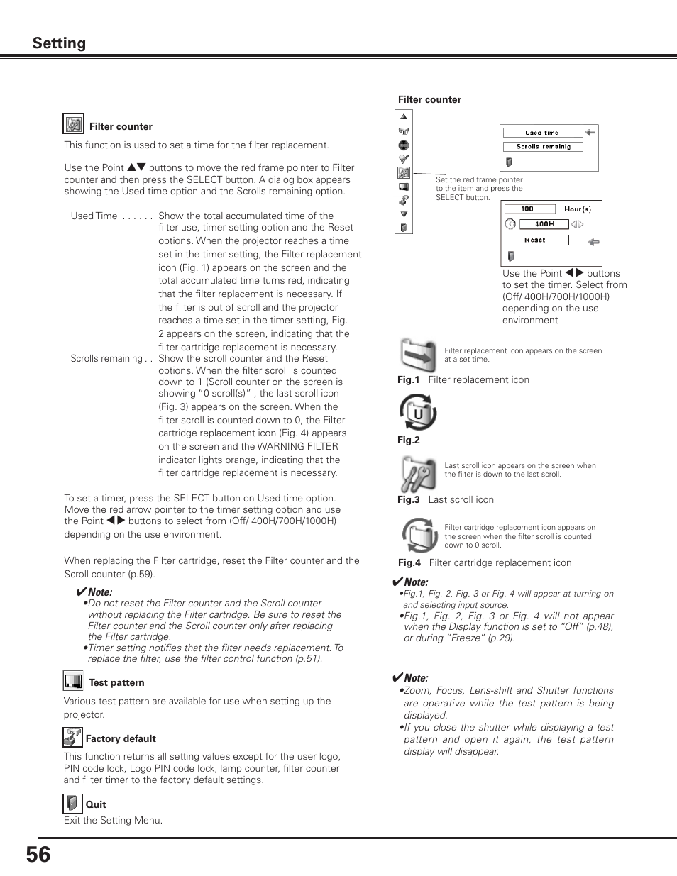 Setting | Sanyo PLC-XF1000 User Manual | Page 56 / 84