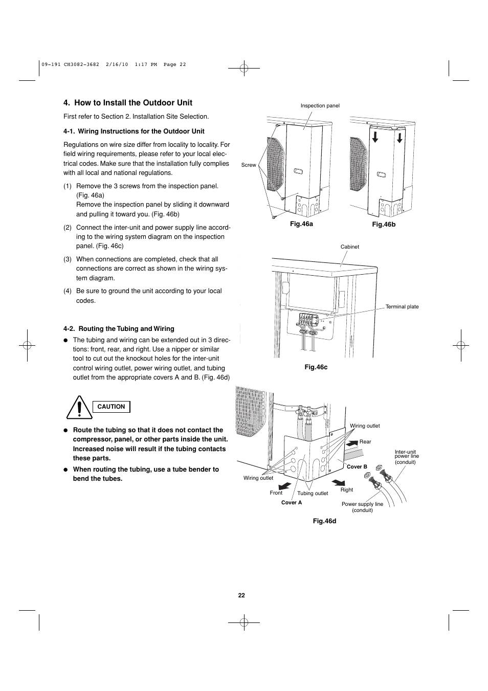How to install the outdoor unit | Sanyo CH3682 User Manual | Page 100 / 109