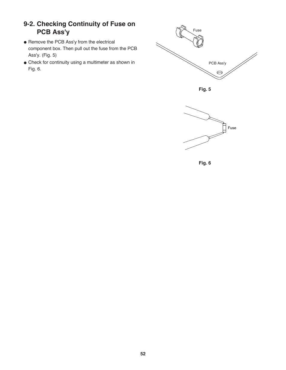 2. checking continuity of fuse on pcb ass'y | Sanyo CH3682 User Manual | Page 52 / 109