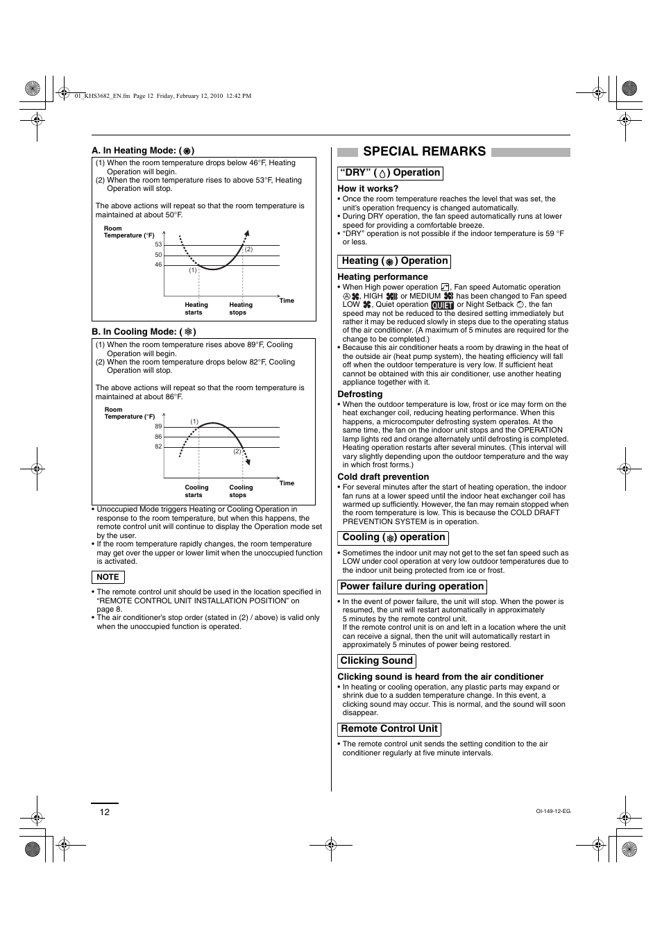 Special remarks | Sanyo CH3682 User Manual | Page 72 / 109