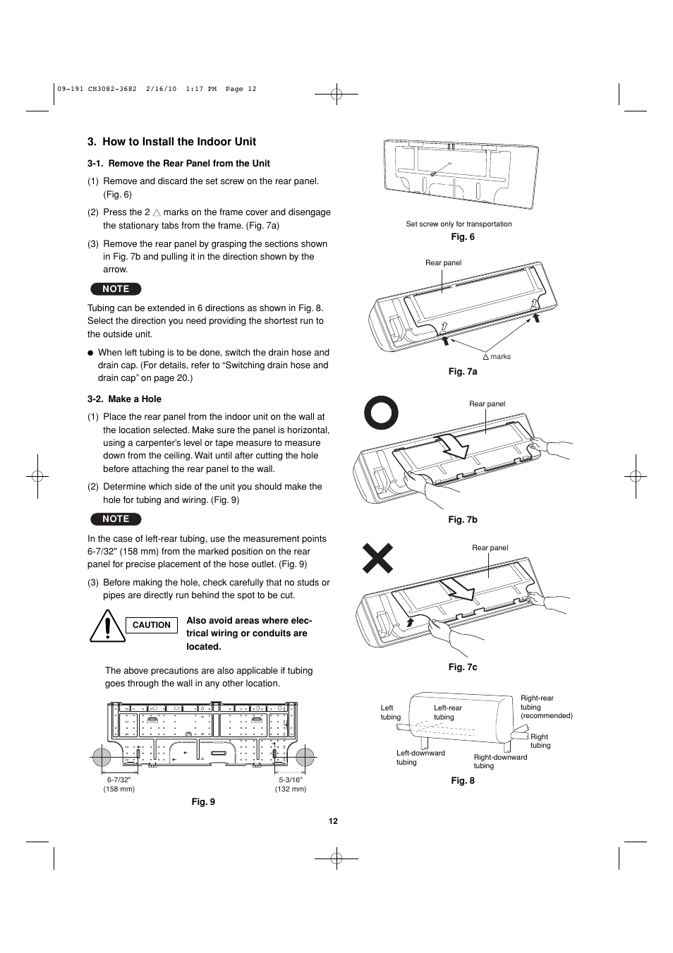How to install the indoor unit | Sanyo CH3682 User Manual | Page 90 / 109