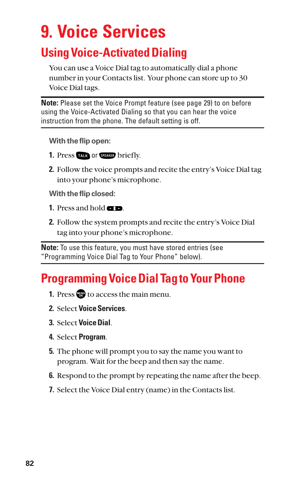 Voice services, Using voice-activated dialing, Programming voice dial tag to your phone | Sanyo SCP-2400 User Manual | Page 90 / 140