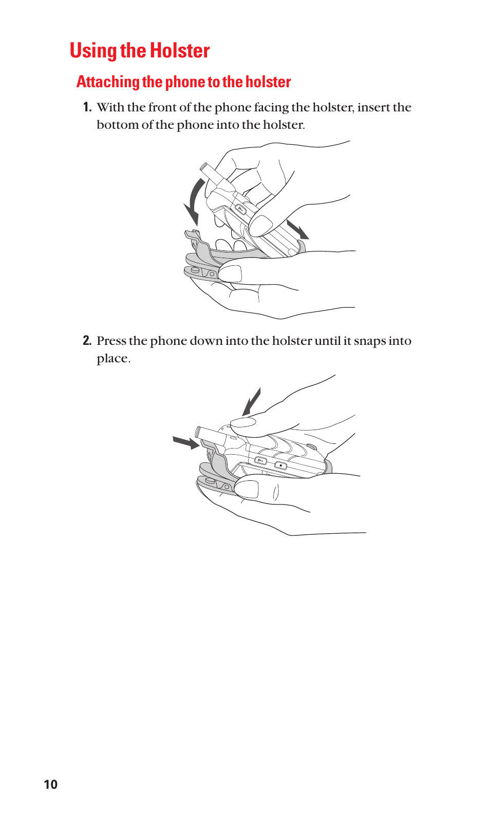 Using the holster | Sanyo SCP-7050 User Manual | Page 18 / 139