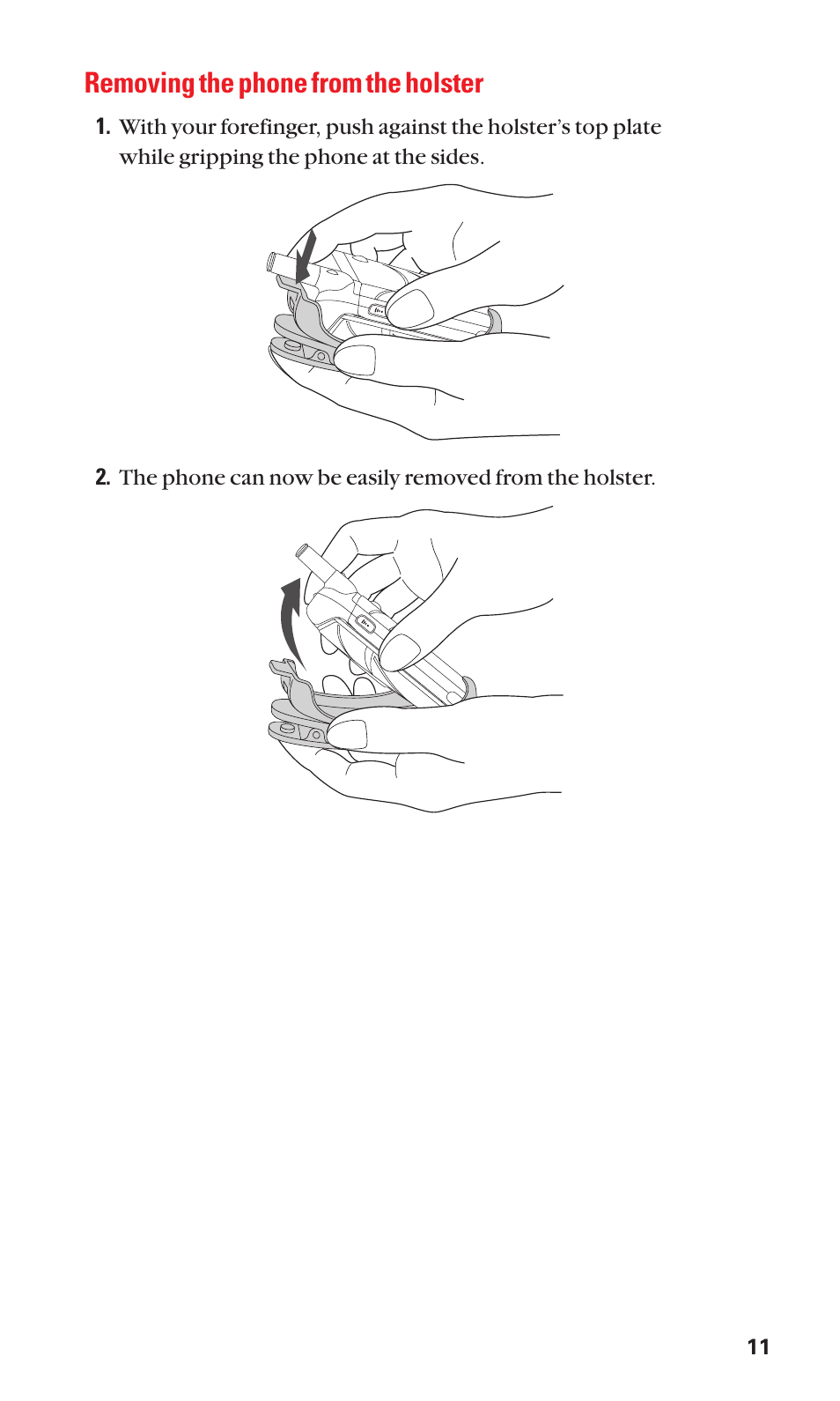 Removing the phone from the holster | Sanyo SCP-7050 User Manual | Page 19 / 139