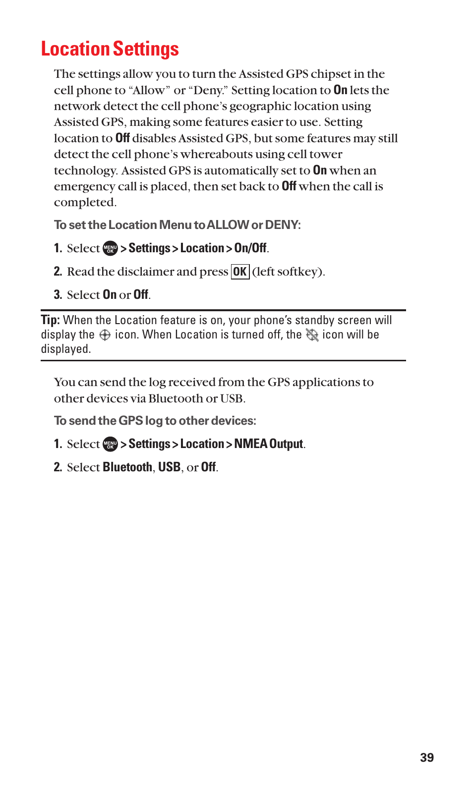 Location settings | Sanyo SCP-7050 User Manual | Page 47 / 139