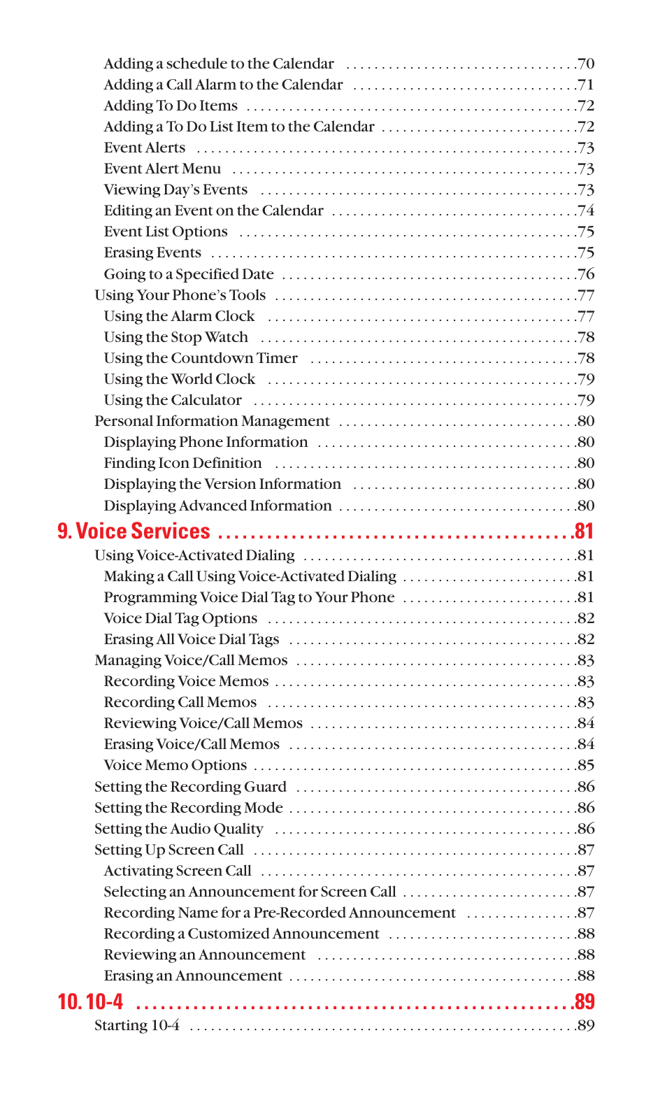 Voice services | Sanyo SCP-7050 User Manual | Page 6 / 139