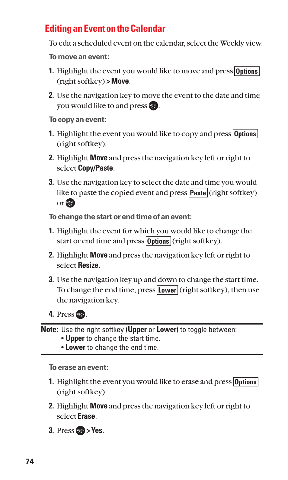Editing an event on the calendar | Sanyo SCP-7050 User Manual | Page 82 / 139