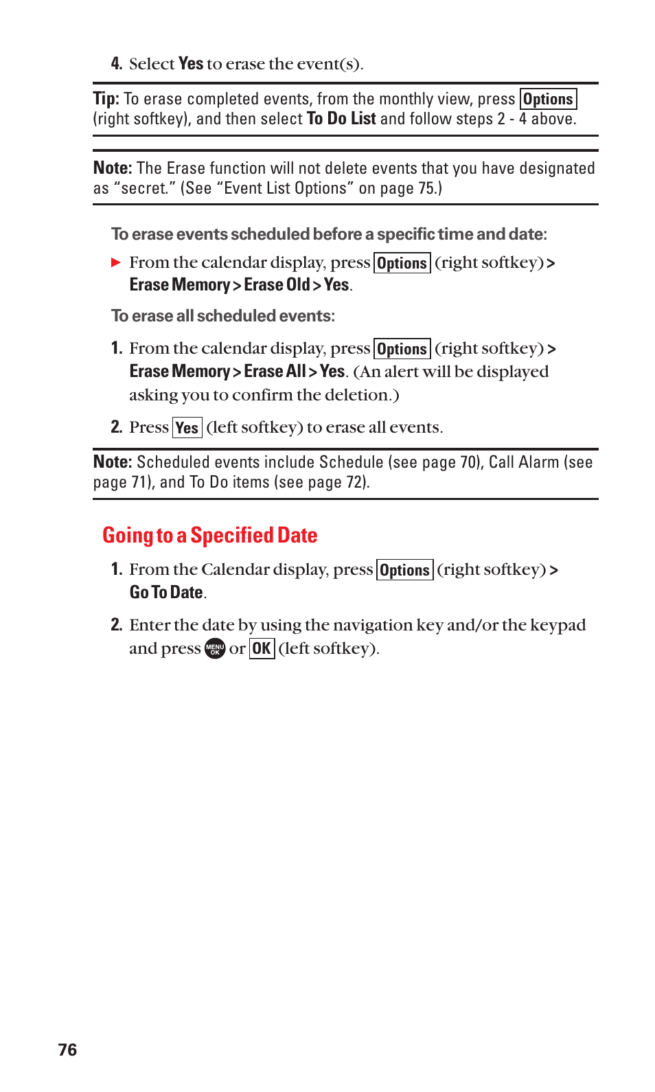 Going to a specified date | Sanyo SCP-7050 User Manual | Page 84 / 139