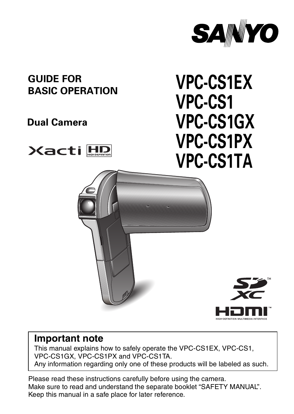 Sanyo VPC-CS1EX User Manual | 92 pages