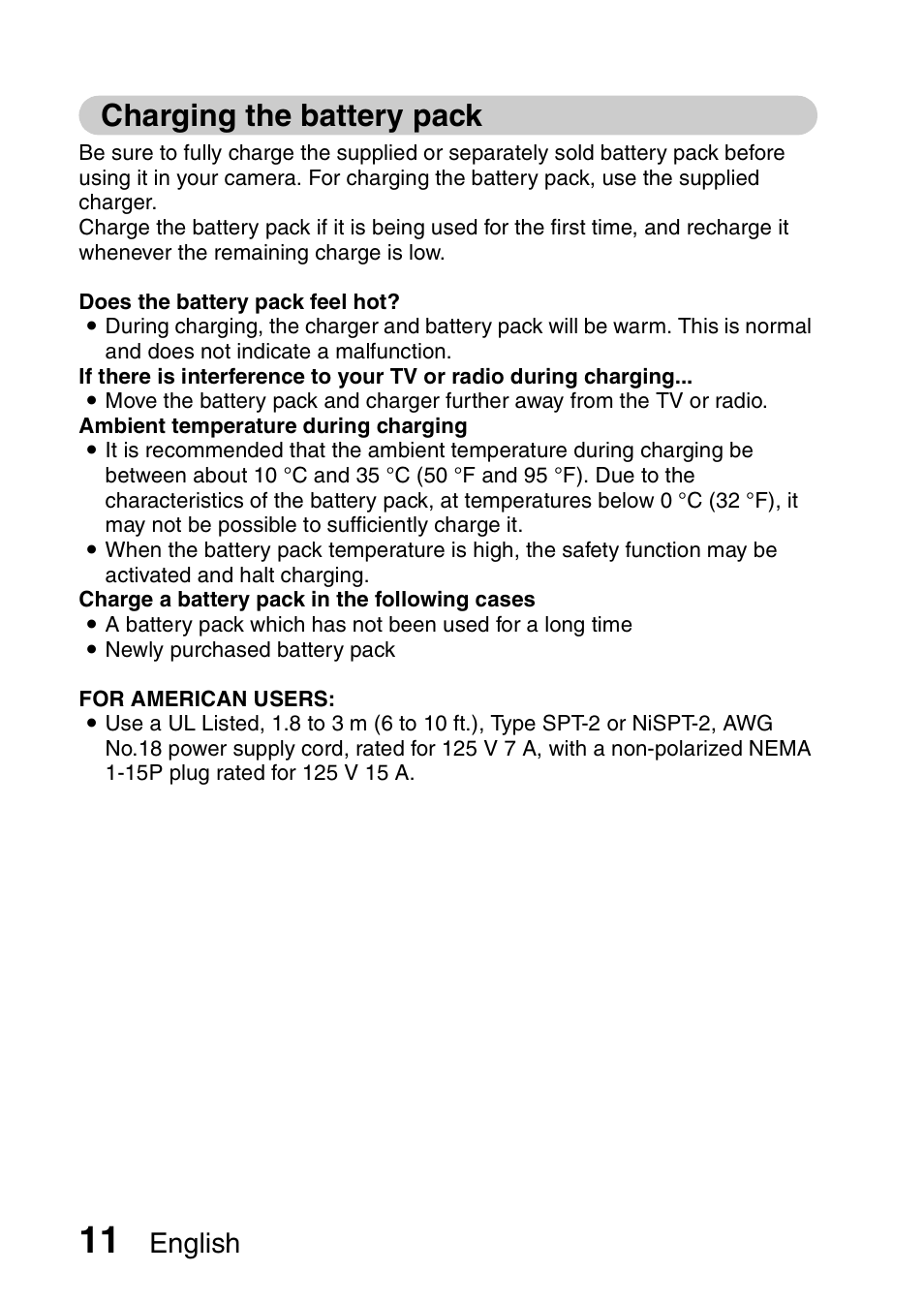 Charging the battery pack, English | Sanyo VPC-CS1EX User Manual | Page 34 / 92