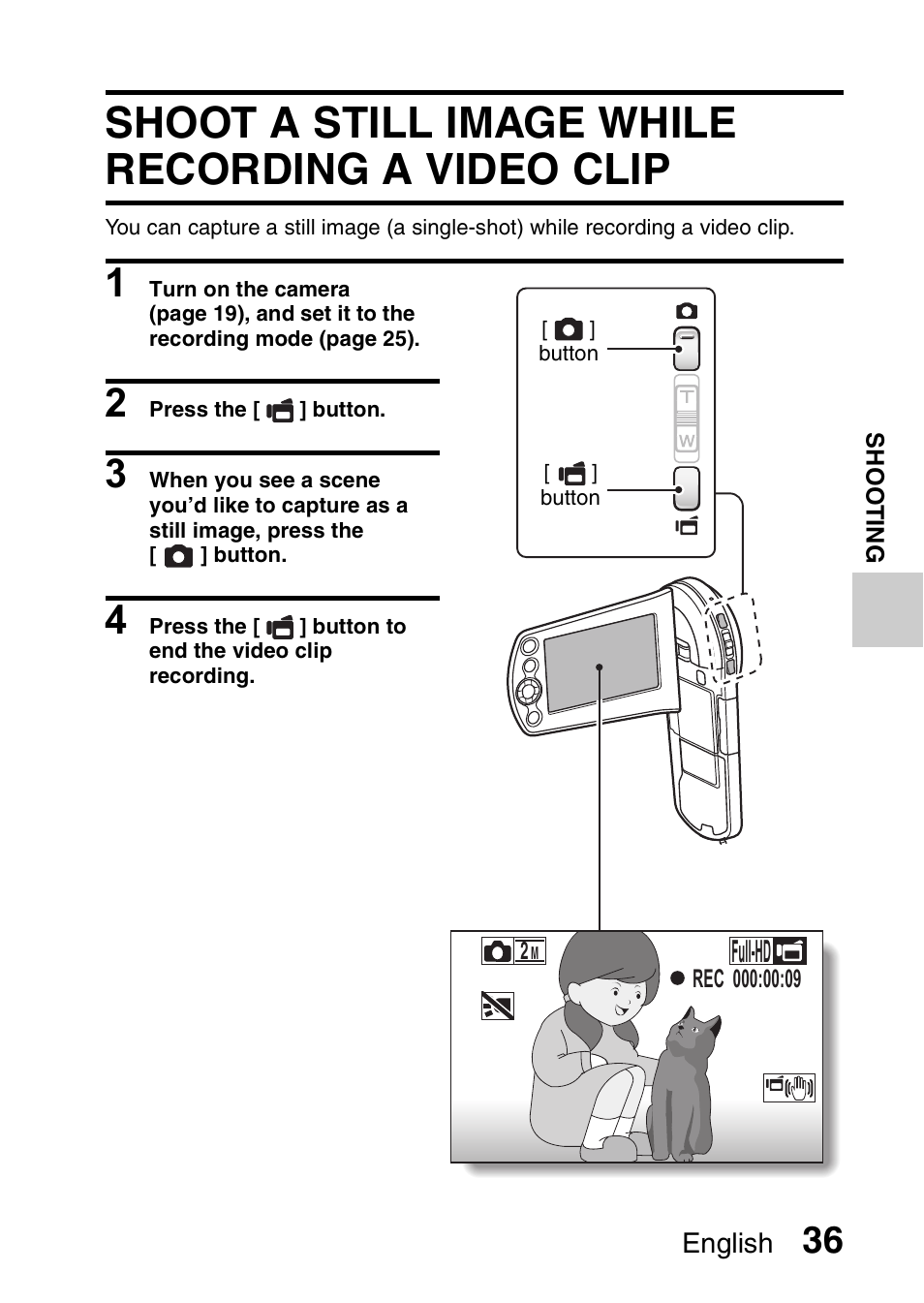 Shoot a still image while recording a video clip, Full-hd | Sanyo VPC-CS1EX User Manual | Page 59 / 92