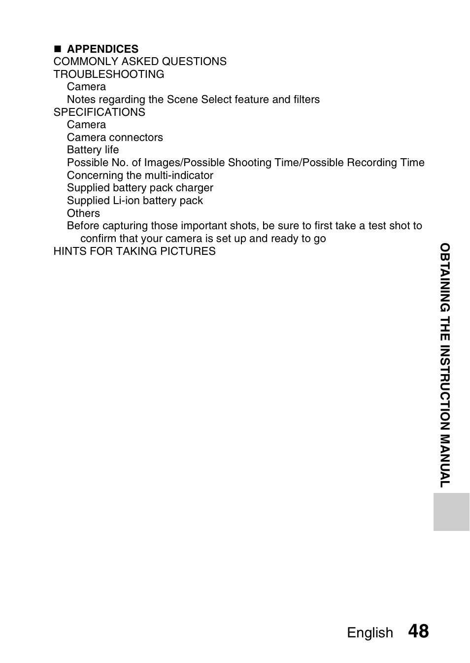 English | Sanyo VPC-CS1EX User Manual | Page 71 / 92