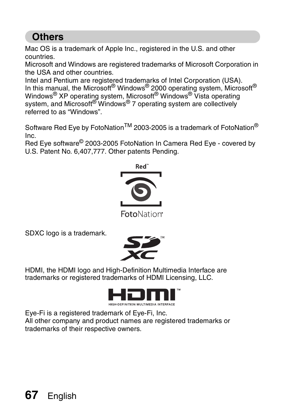 Others, English | Sanyo VPC-CS1EX User Manual | Page 90 / 92