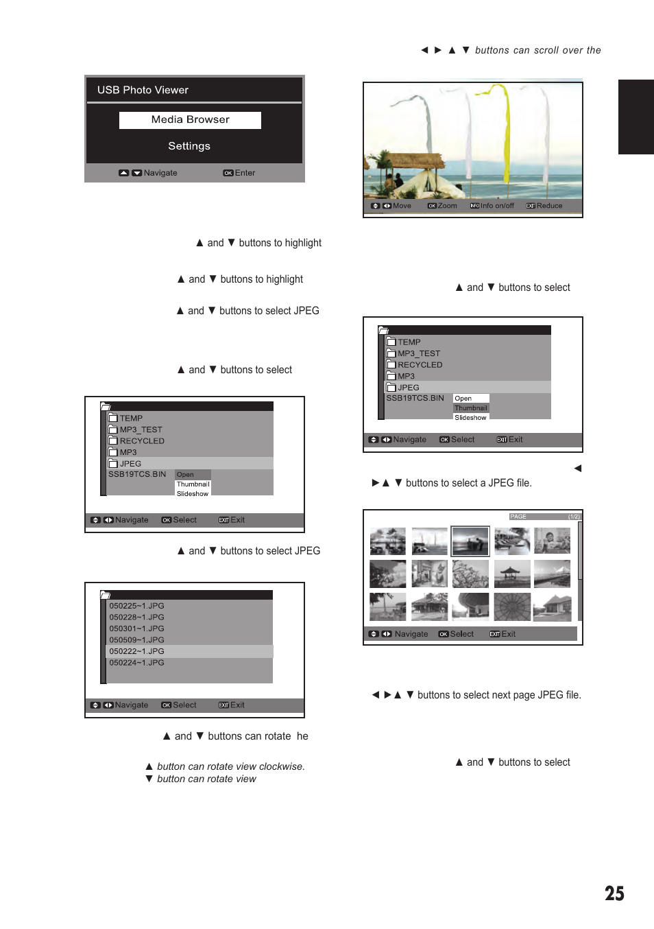 Usb photo viewer | Sanyo DP55441 User Manual | Page 26 / 32