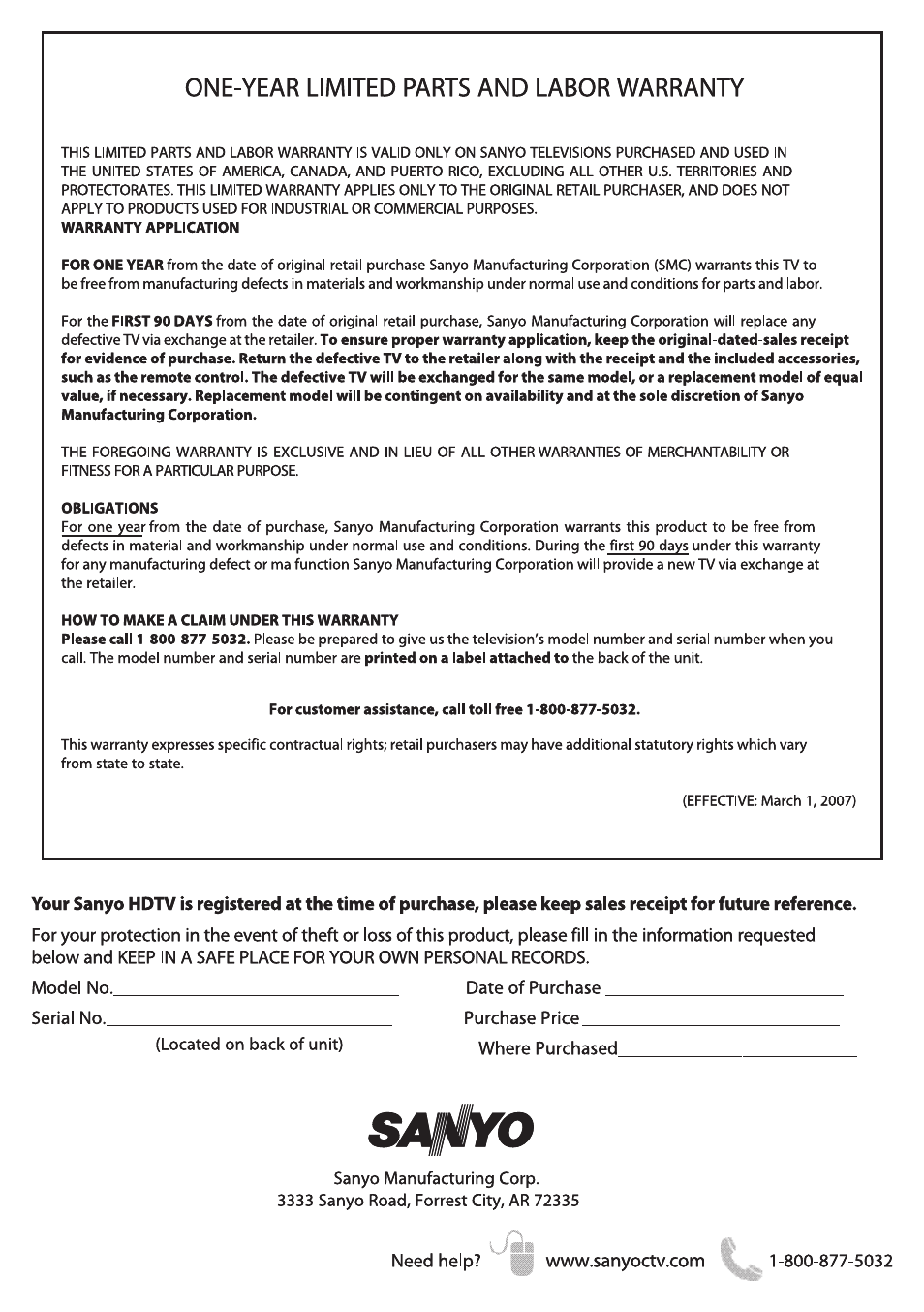 Sanyo DP55441 User Manual | Page 32 / 32