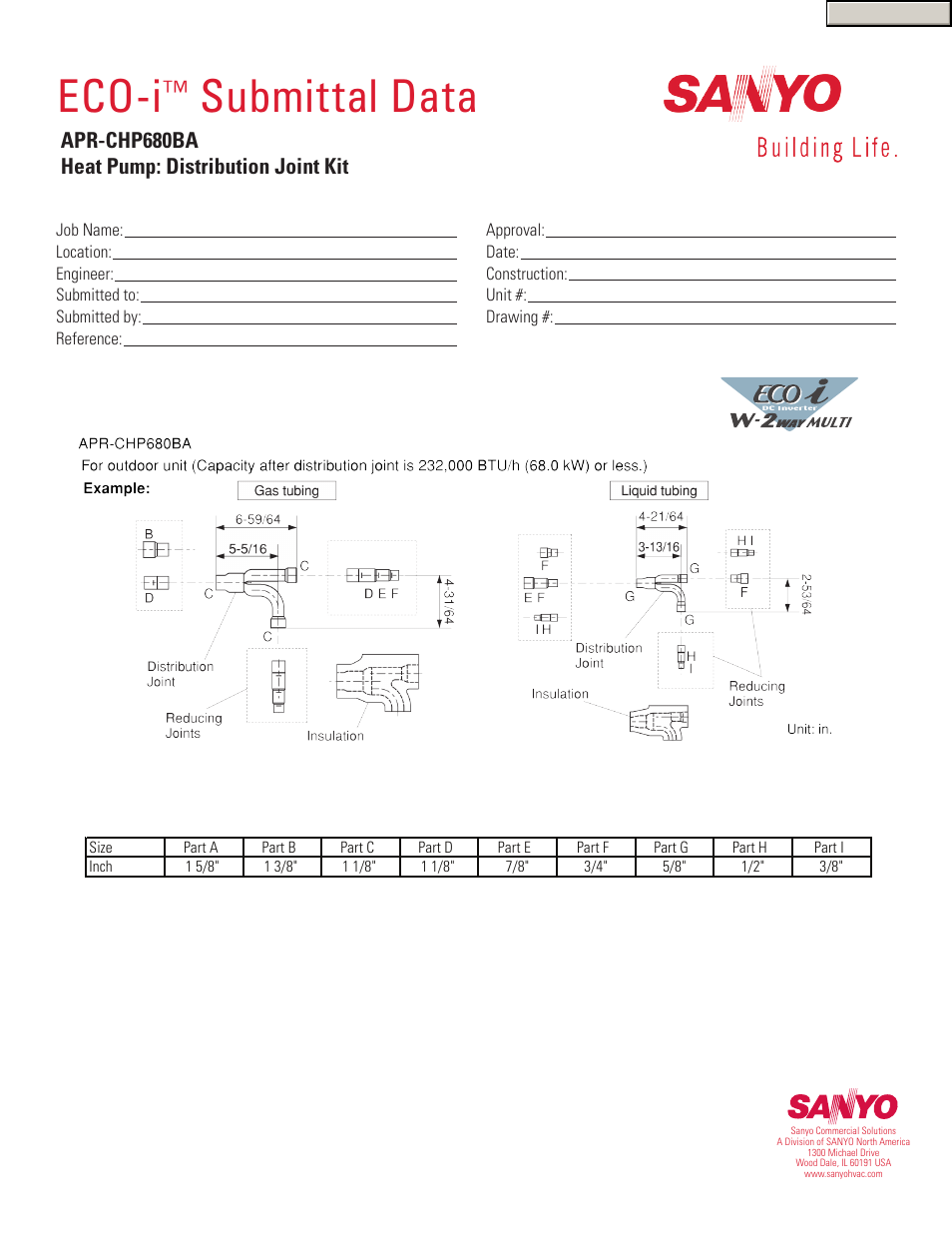 Sanyo ECO-i APR-CHP680BA User Manual | 1 page