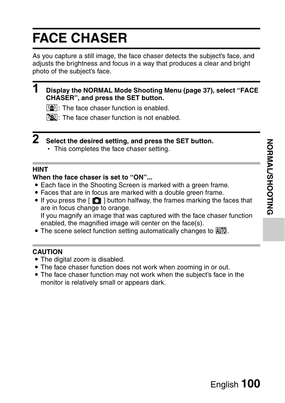 Face chaser | Sanyo VPC-CG9EX User Manual | Page 107 / 220