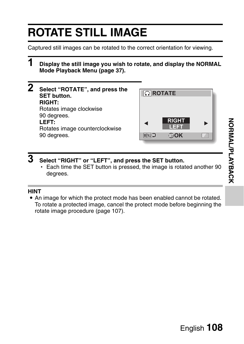 Rotate still image | Sanyo VPC-CG9EX User Manual | Page 115 / 220