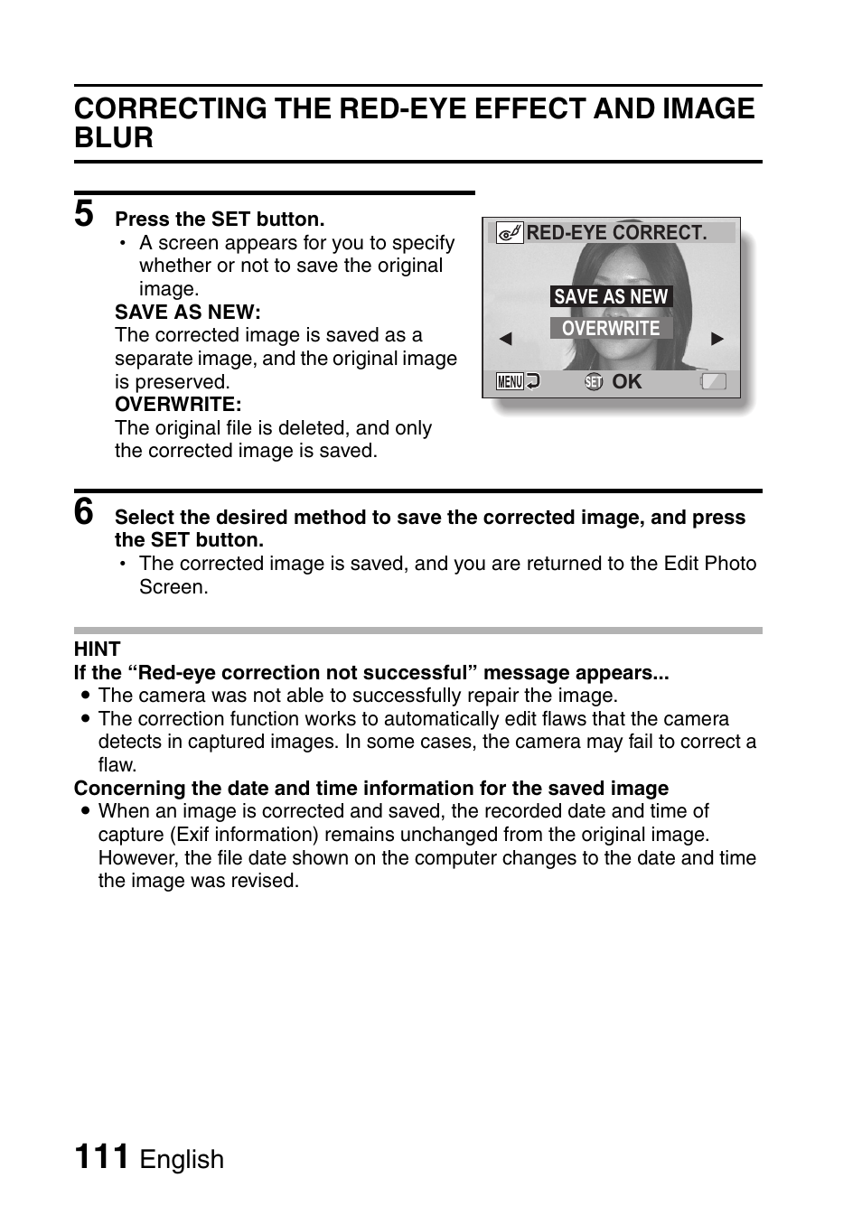 Correcting the red-eye effect and image blur | Sanyo VPC-CG9EX User Manual | Page 118 / 220