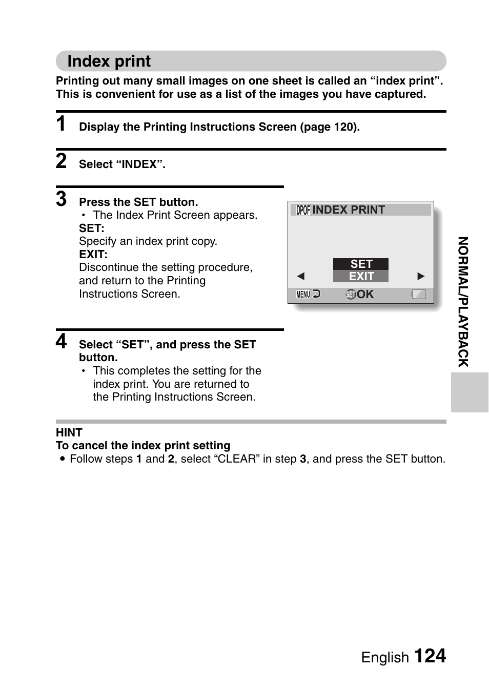 Index print | Sanyo VPC-CG9EX User Manual | Page 131 / 220