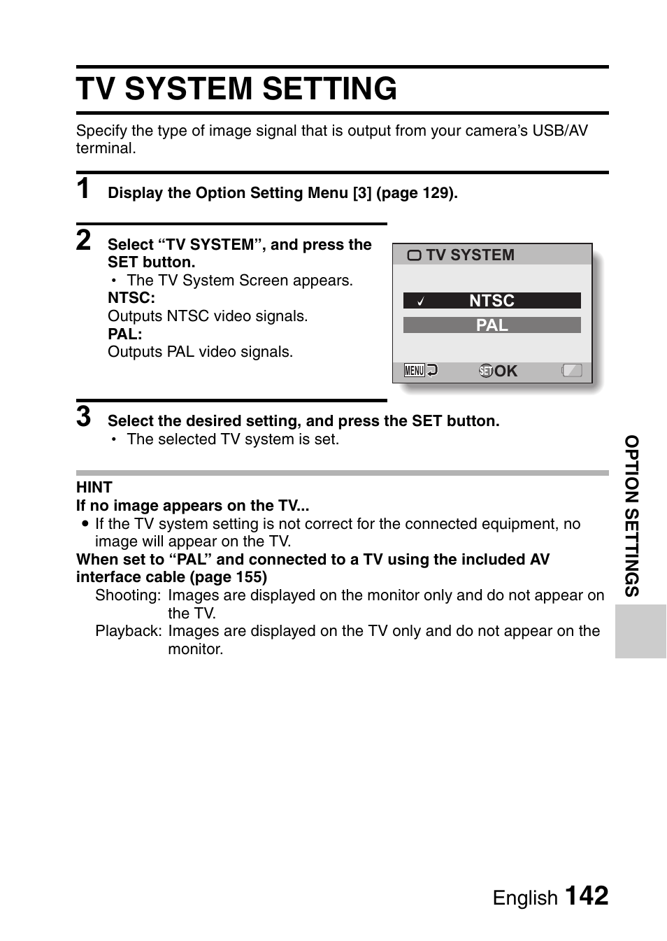 Tv system setting | Sanyo VPC-CG9EX User Manual | Page 149 / 220