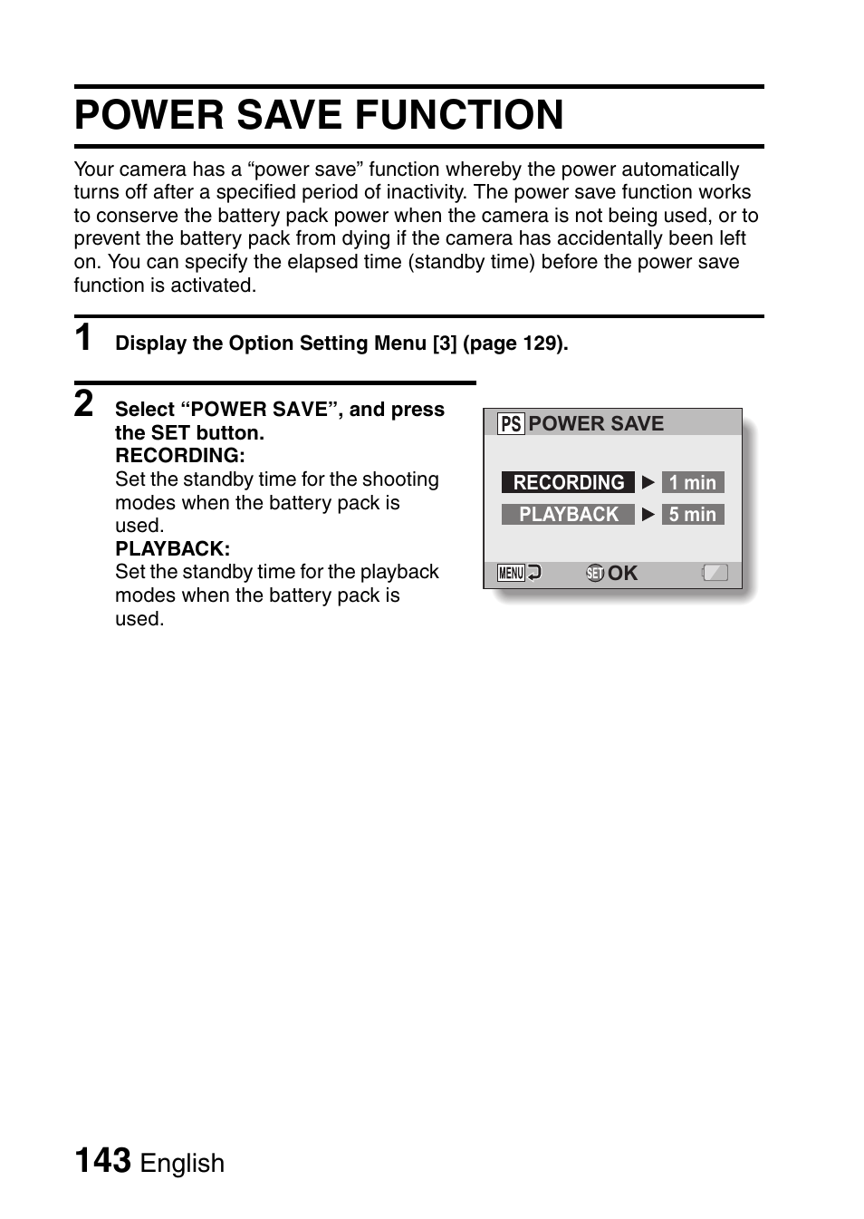 Power save function | Sanyo VPC-CG9EX User Manual | Page 150 / 220