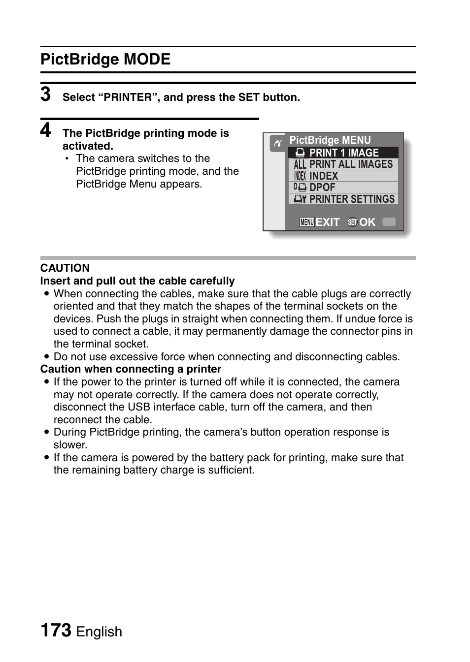 Pictbridge mode, English | Sanyo VPC-CG9EX User Manual | Page 180 / 220