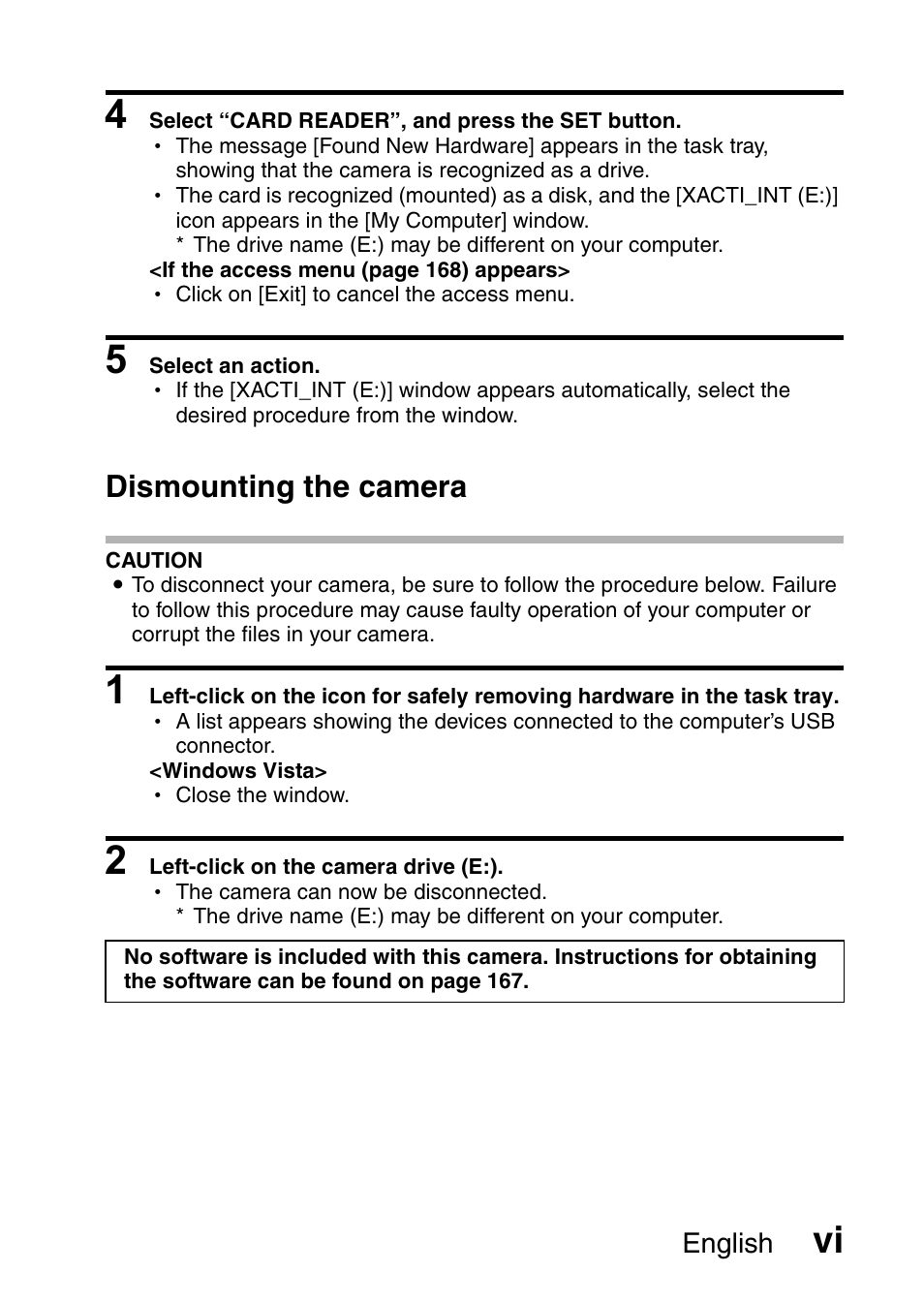 Dismounting the camera | Sanyo VPC-CG9EX User Manual | Page 7 / 220
