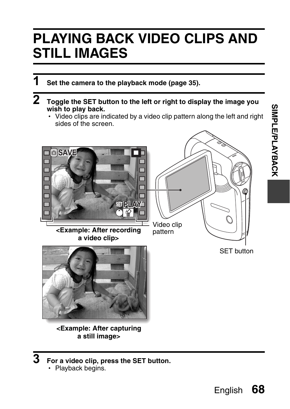 Playing back video clips and still images | Sanyo VPC-CG9EX User Manual | Page 75 / 220