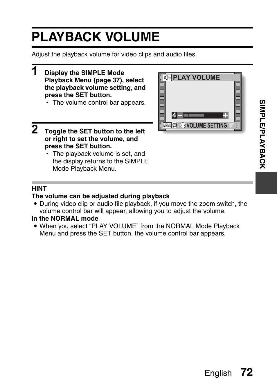 Playback volume | Sanyo VPC-CG9EX User Manual | Page 79 / 220