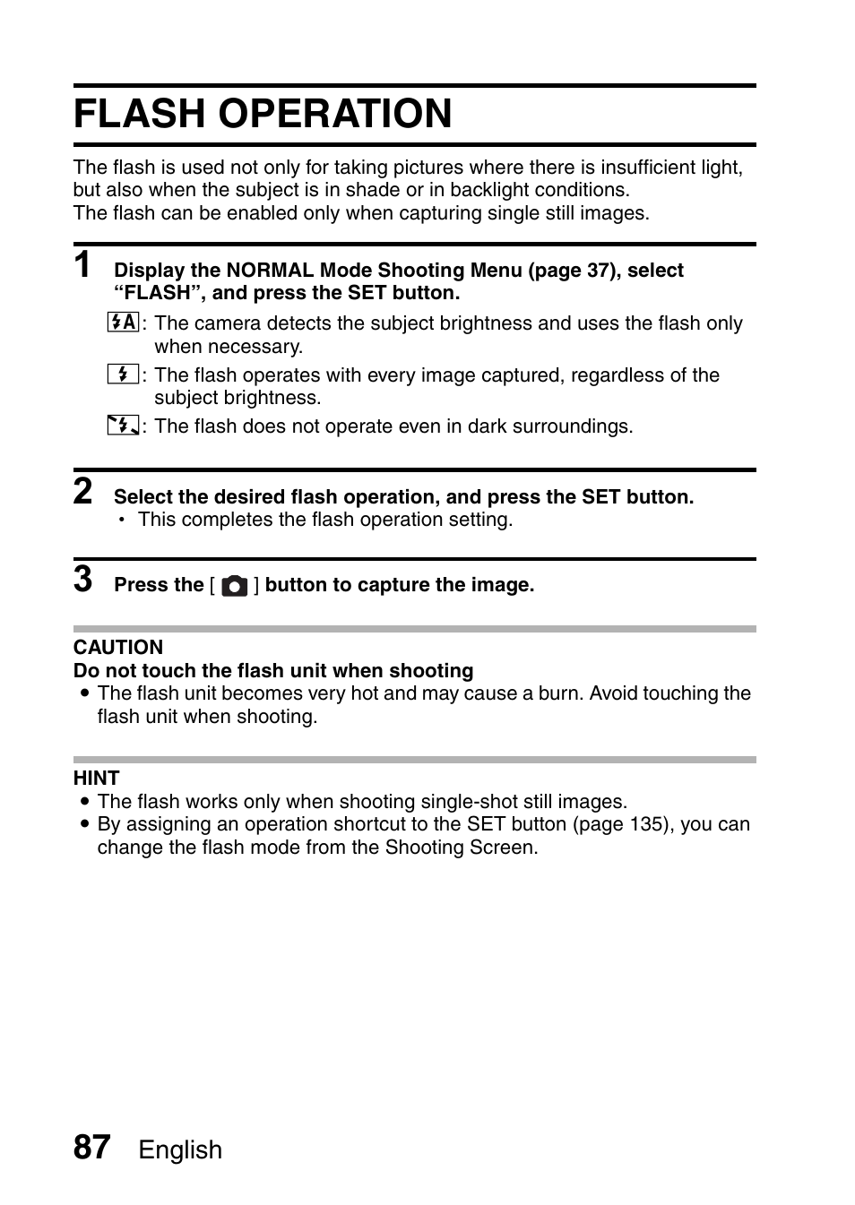 Flash operation | Sanyo VPC-CG9EX User Manual | Page 94 / 220