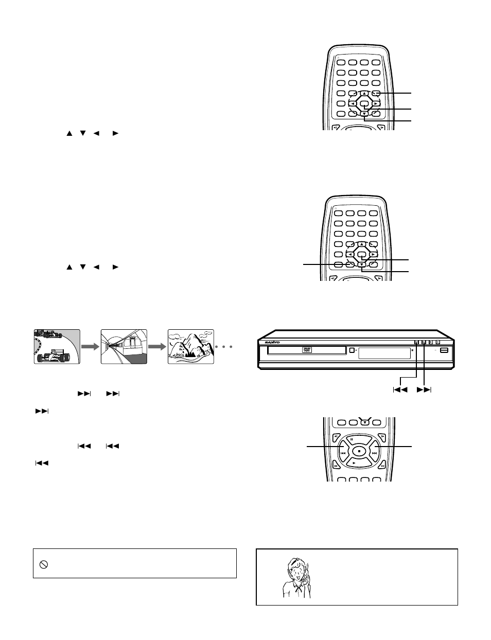 Need help? call, Selecting a dvd menu, Selecting a top menu [dvd | Chapter (track) skip | Sanyo DWM-390 User Manual | Page 18 / 40