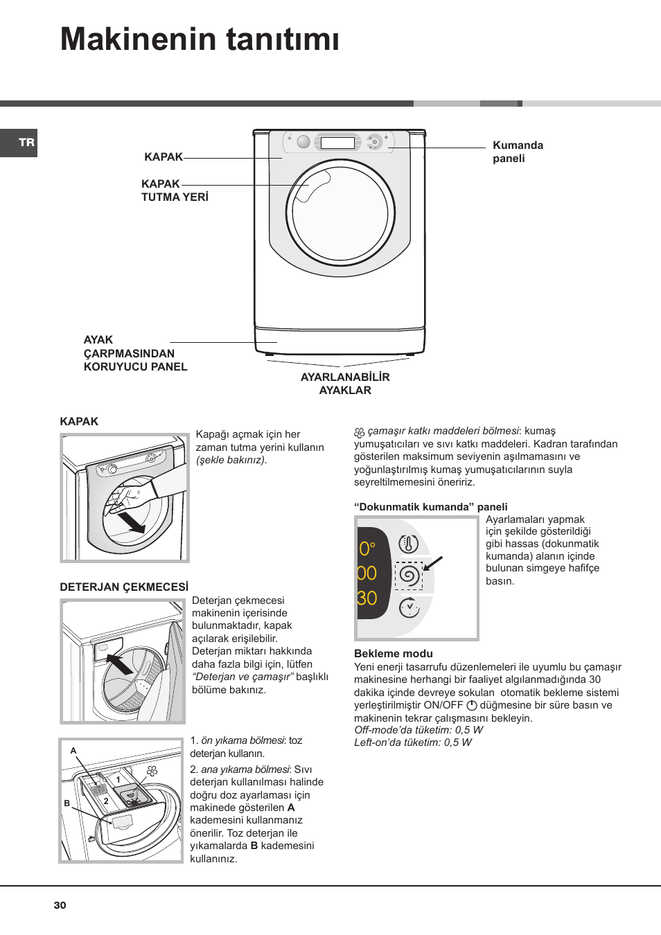 Makinenin tanıtımı | Hotpoint Ariston AQ113D 697 User Manual | Page 30 / 72