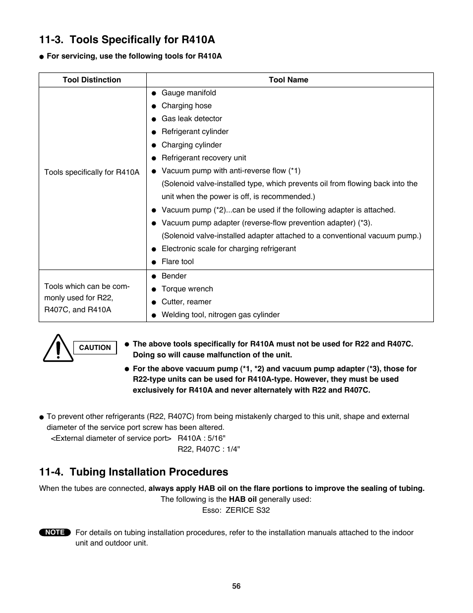3. tools specifically for r410a, 4. tubing installation procedures | Sanyo KHS2472 User Manual | Page 56 / 111