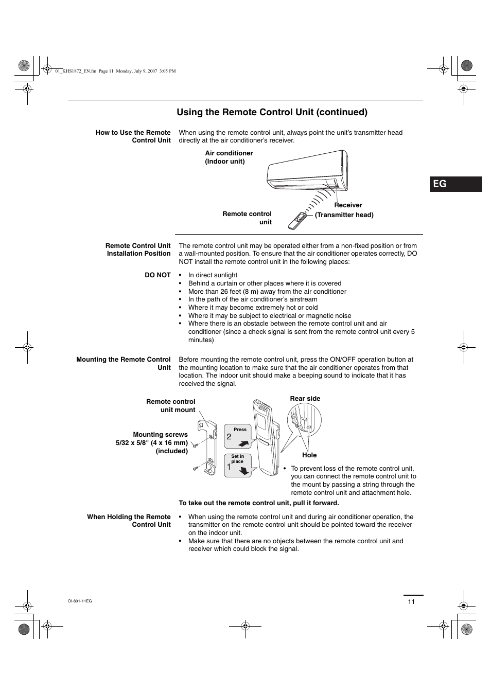 Using the remote control unit (continued) | Sanyo KHS2472 User Manual | Page 71 / 111